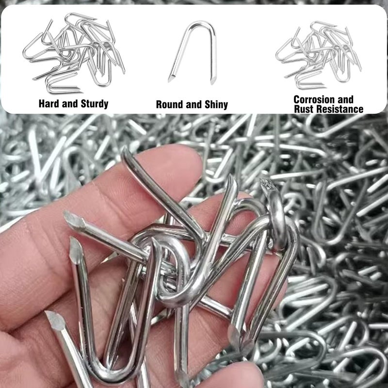 Allwin 220 Pcs Heavy Duty Fencing Staples - U-Shaped Wire Fencing Nails for Mesh, Chain Link & Woven Fence | Carbon Steel with Anti-Rust Coating, Galvanized - Image 3